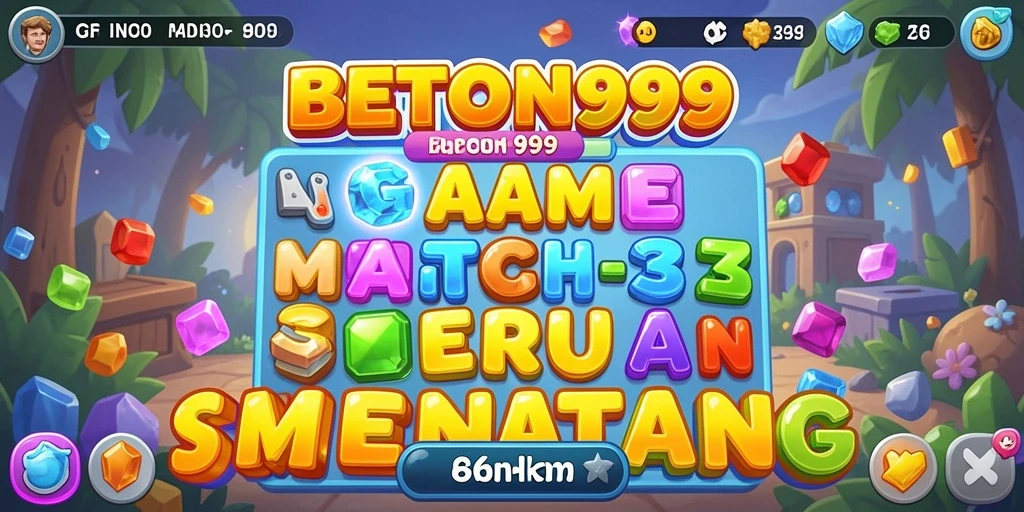 Tampilan gameplay seru di BETON999 dengan elemen Match-3 yang menantang.