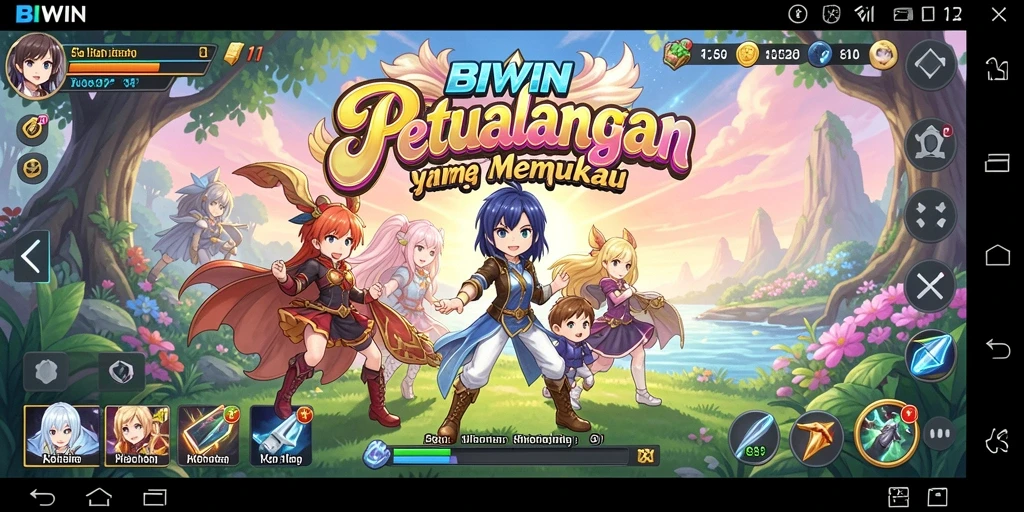 Tampilan layar gameplay BIWIN yang menakjubkan dan penuh aksi.