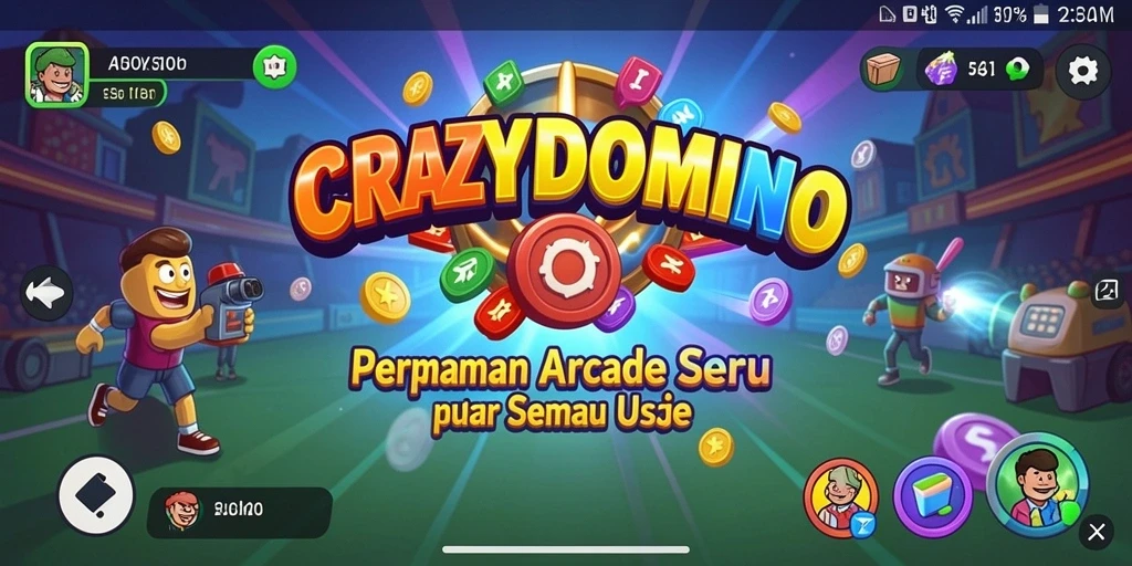 Tampilan menarik gameplay seru dari CRAZYDOMINO.