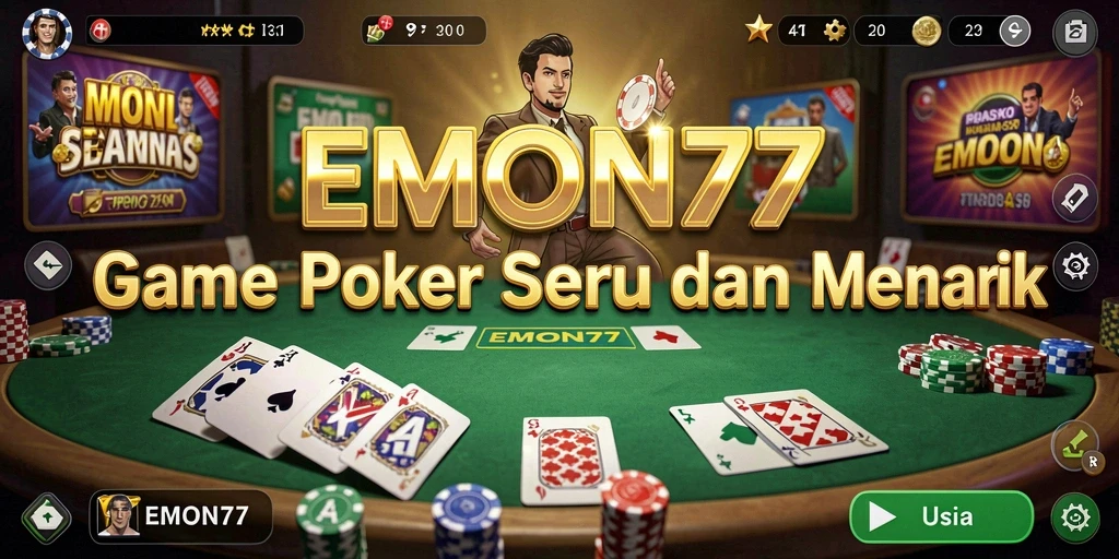 Gameplay poker yang seru dan menarik di EMON77.