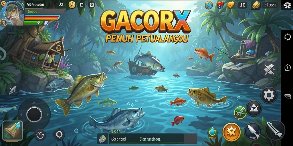 Tampilan gameplay GACORX yang menakjubkan saat memancing.