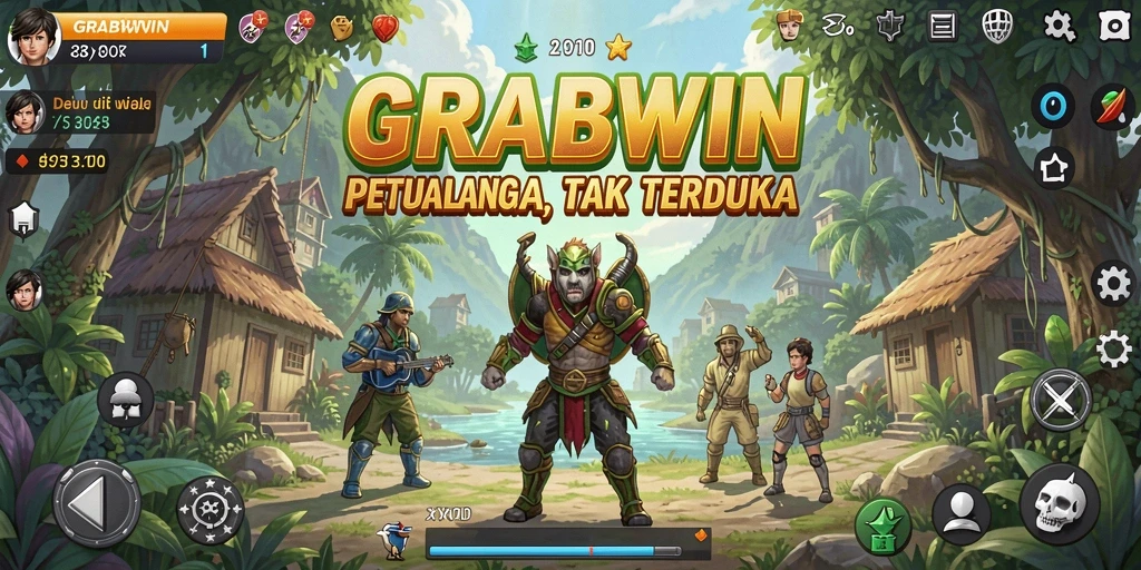 Tampilan gameplay petualangan di GRABWIN yang mendebarkan.