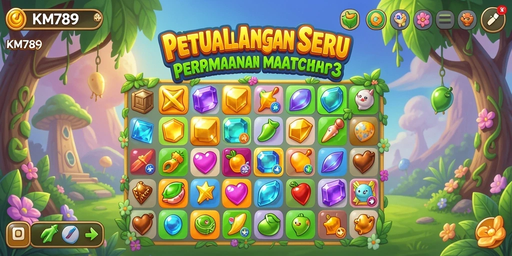 Tampilan gameplay yang seru dan penuh warna di KM789.