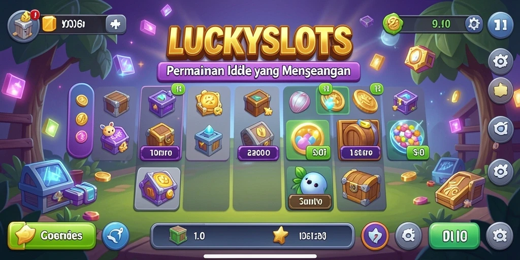Tampilan gameplay <strong>LUCKYSLOTS</strong> yang menarik dengan berbagai tema slot.