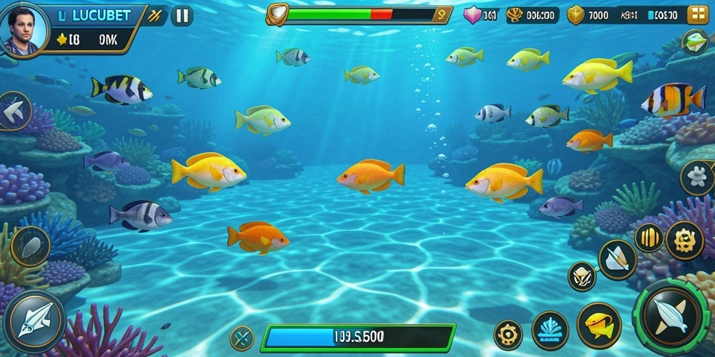 Screenshot gameplay menangkap ikan di LUCUBET.