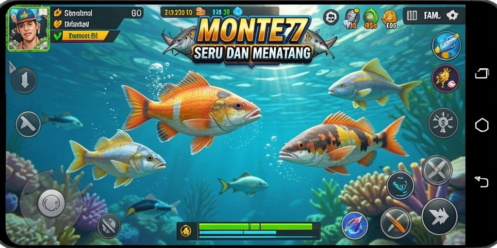 Tampilan gameplay MONTE77 yang penuh aksi Tembak Ikan.
