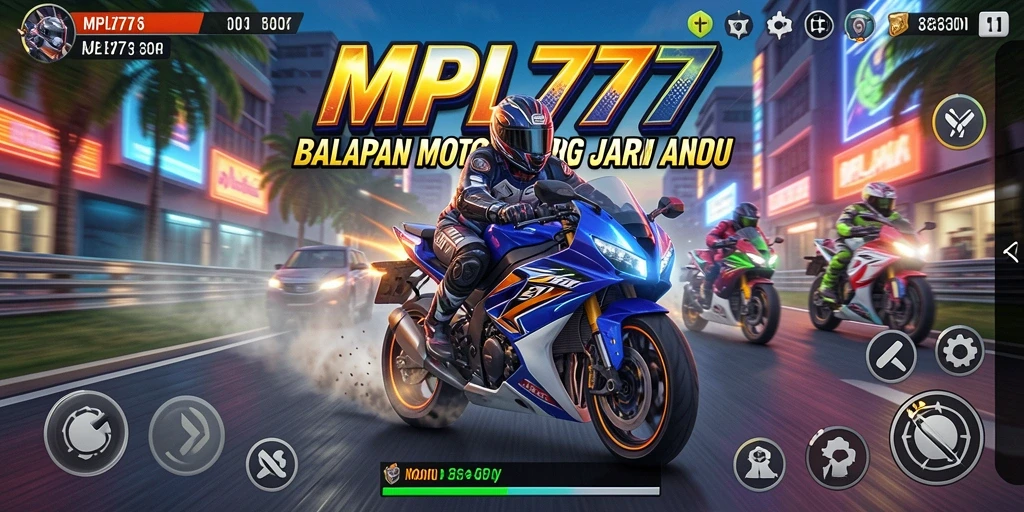 Screenshot gameplay MPL777 dengan aksi balapan motor yang menegangkan.