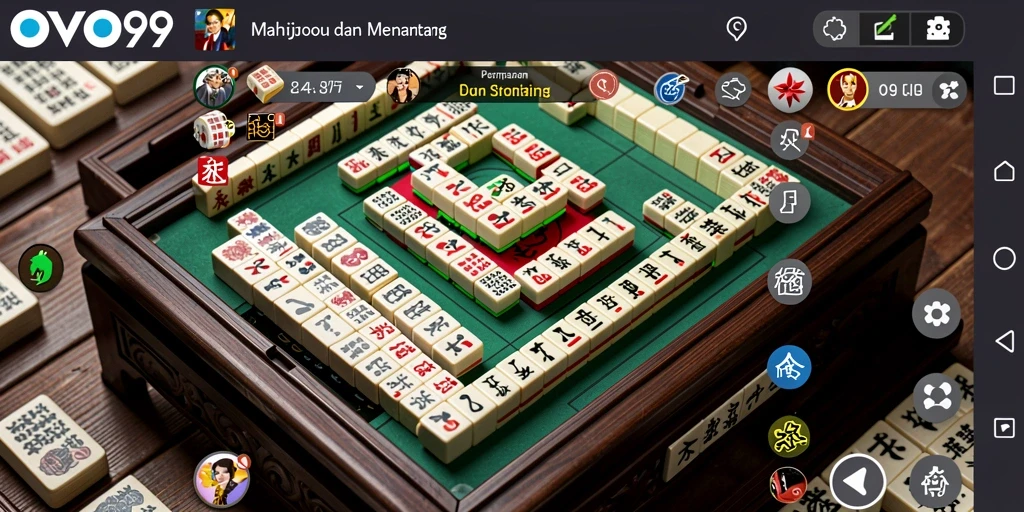 Tampilan gameplay Mahjong yang mendebarkan di OVO99.