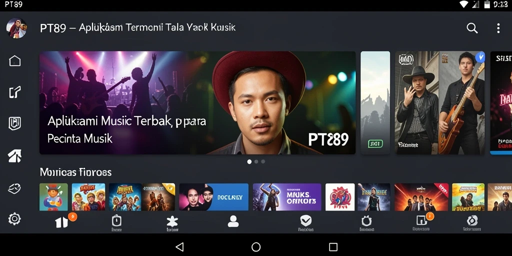 Tampilan gameplay seru dengan berbagai pilihan lagu musik.