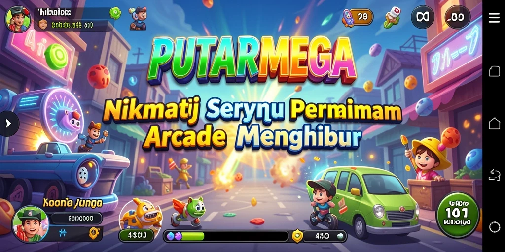 Gameplay PUTARMEGA dengan tantangan seru yang menghibur.