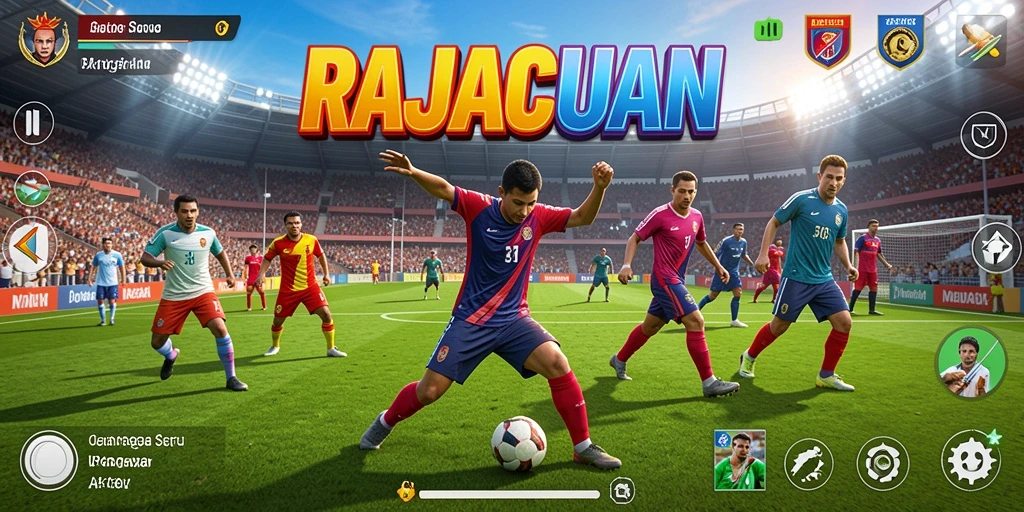 Screenshot dari gameplay RAJACUAN menampilkan aksi olahraga yang dinamis.