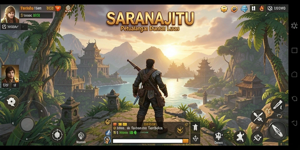 Screenshot menunjukkan petualangan seru di dunia terbuka SARANAJITU.