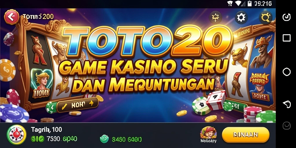 Tampilan menarik dari gameplay kasino di TOTO20, dengan grafis yang memukau.